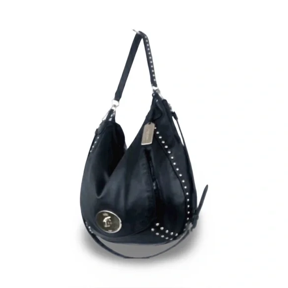 COACH lmt Edition Circle Black Leather Hobo Shoulder Bag - Picture 4 of 13
